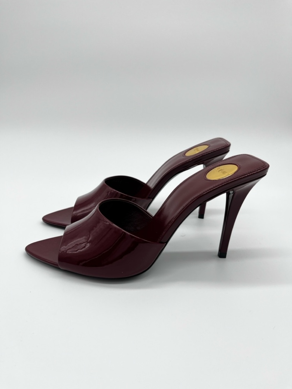 Saint Laurent Romy heeled Mules Patent Leather Stiletto Bordeaux - 8 - Picture 4 of 13